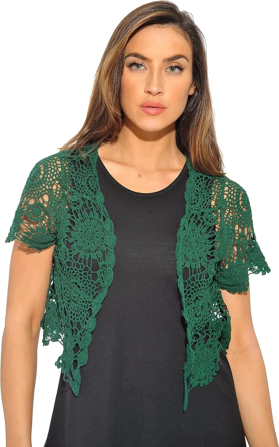 Just Love Bolero Shrug Floral Crochet Women Cardigan