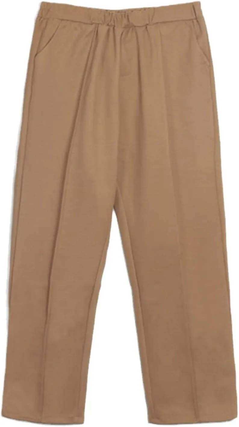 Kelsiop Women's Harem Pants Casual Elastic Waist Basic Pocket Office Trousers