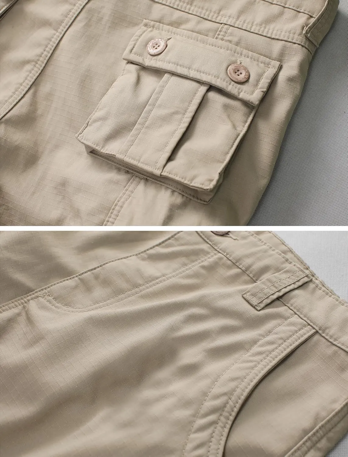 KOCTHOMY Mens Fleece Lined Hiking Pants,Winter Outdoor Thermal Casual Work Cargo Pants with Multi Pockets, No Belt.