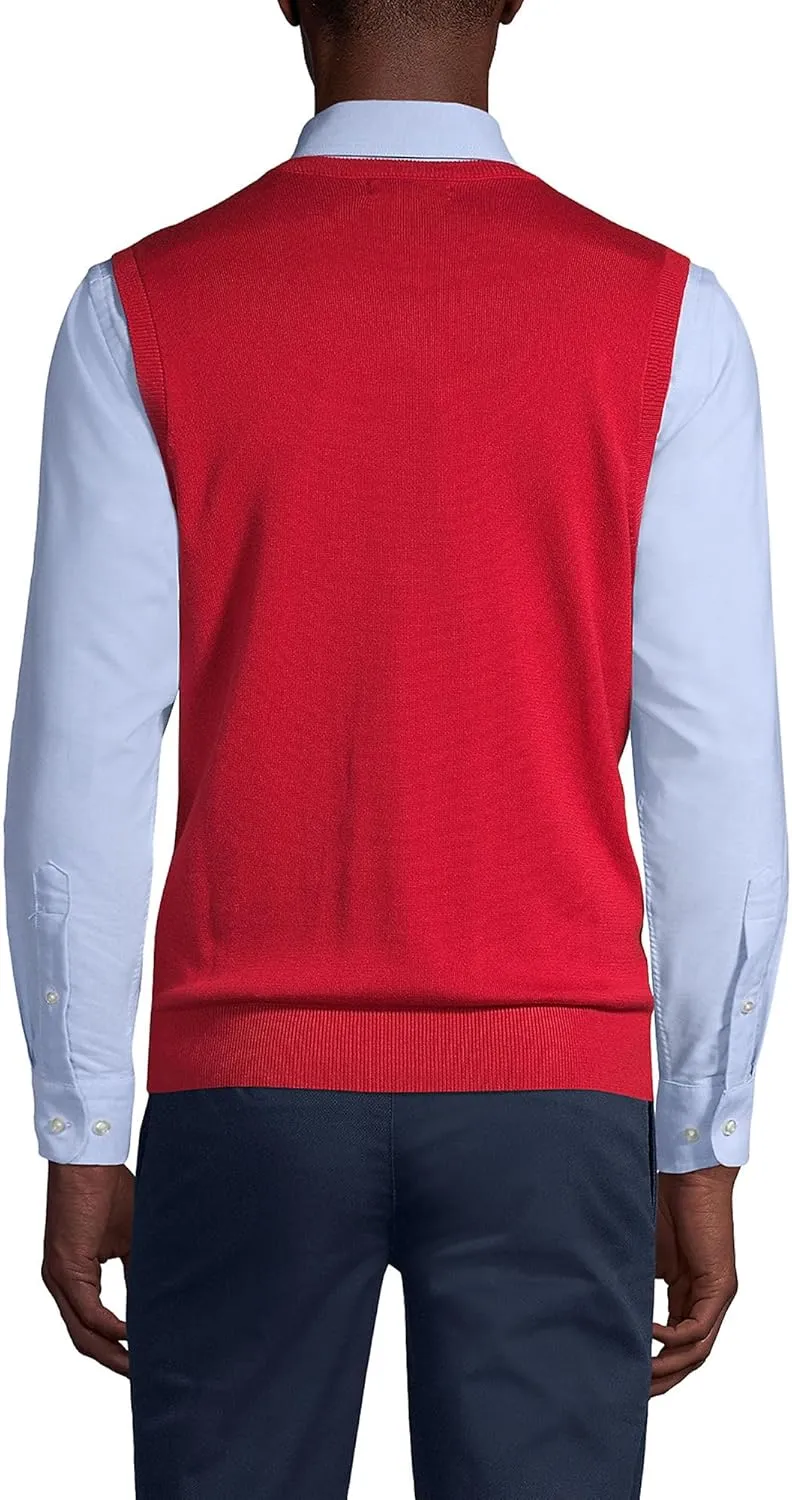 Lands' End School Uniform Men's Cotton Modal Fine Gauge Sweater Vest