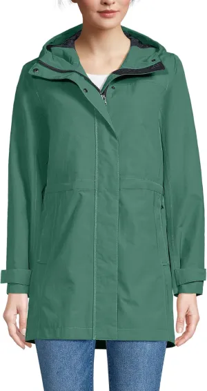 Lands' End Women's Squall Waterproof Hooded Raincoat
