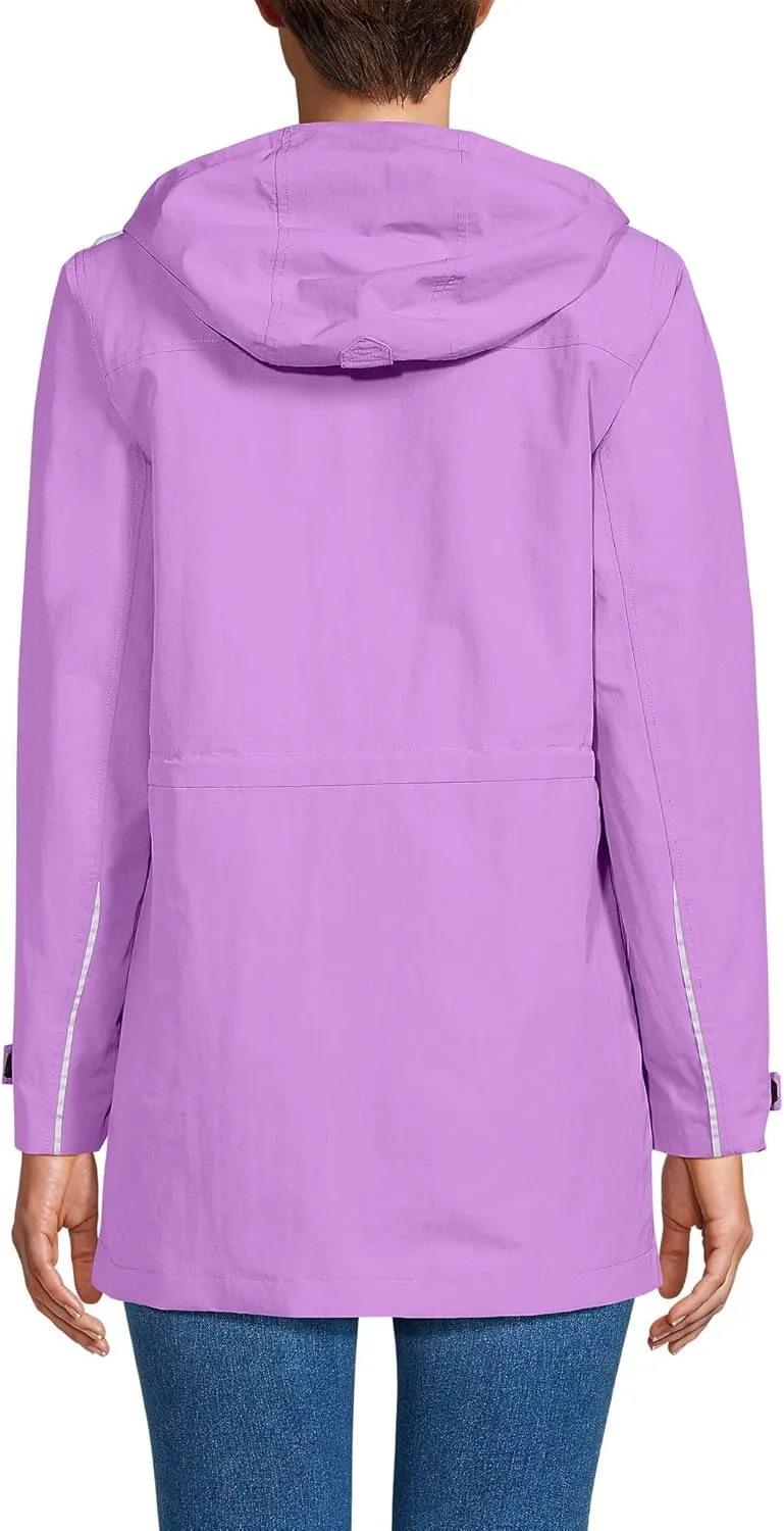 Lands' End Women's Squall Waterproof Hooded Raincoat