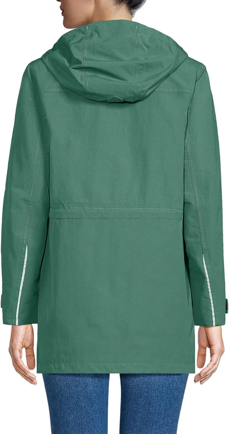 Lands' End Women's Squall Waterproof Hooded Raincoat