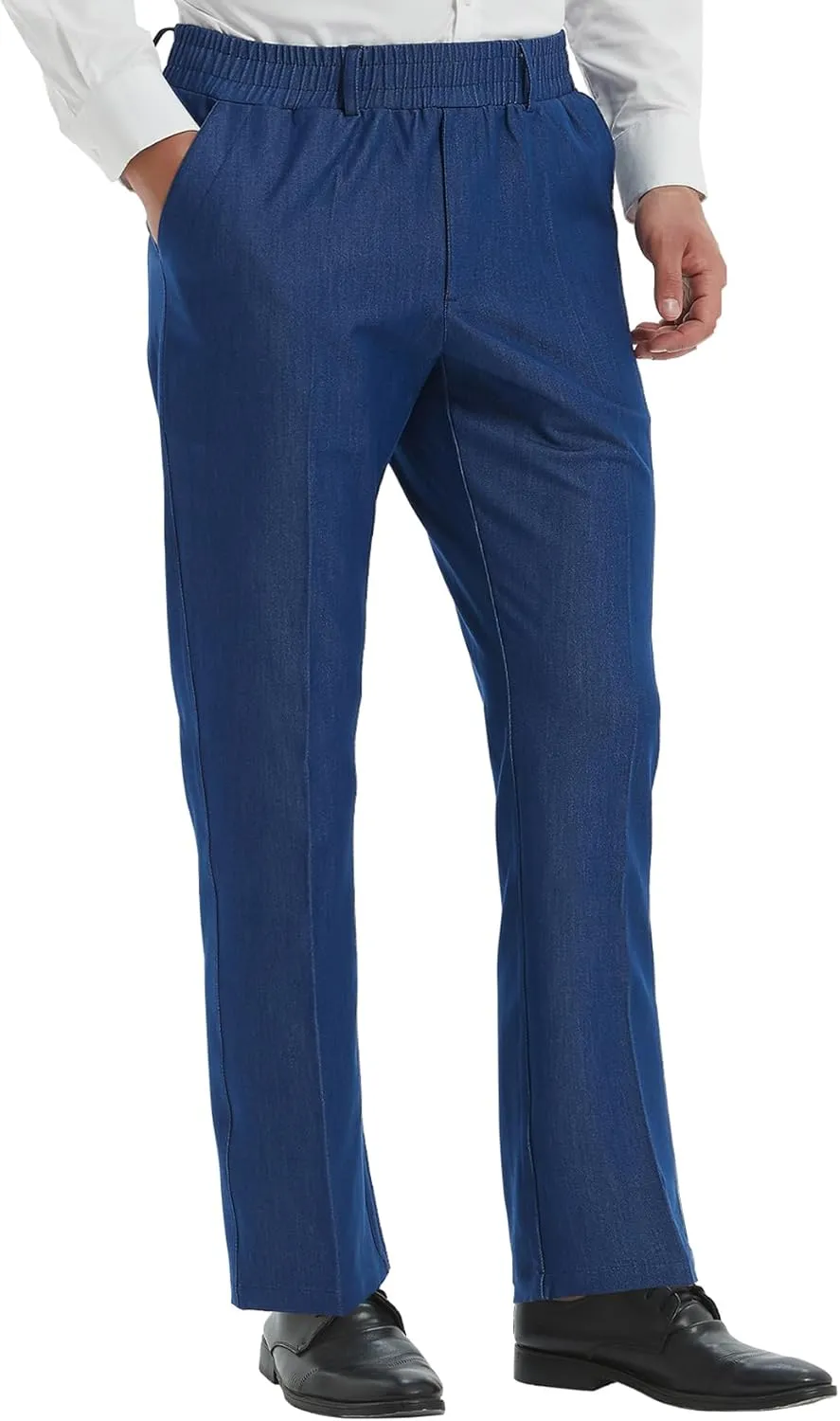 LETAOTAO Mens Elastic Waist Pants for Seniors Adaptive Mens Pants for Elderly with Zipper Fly