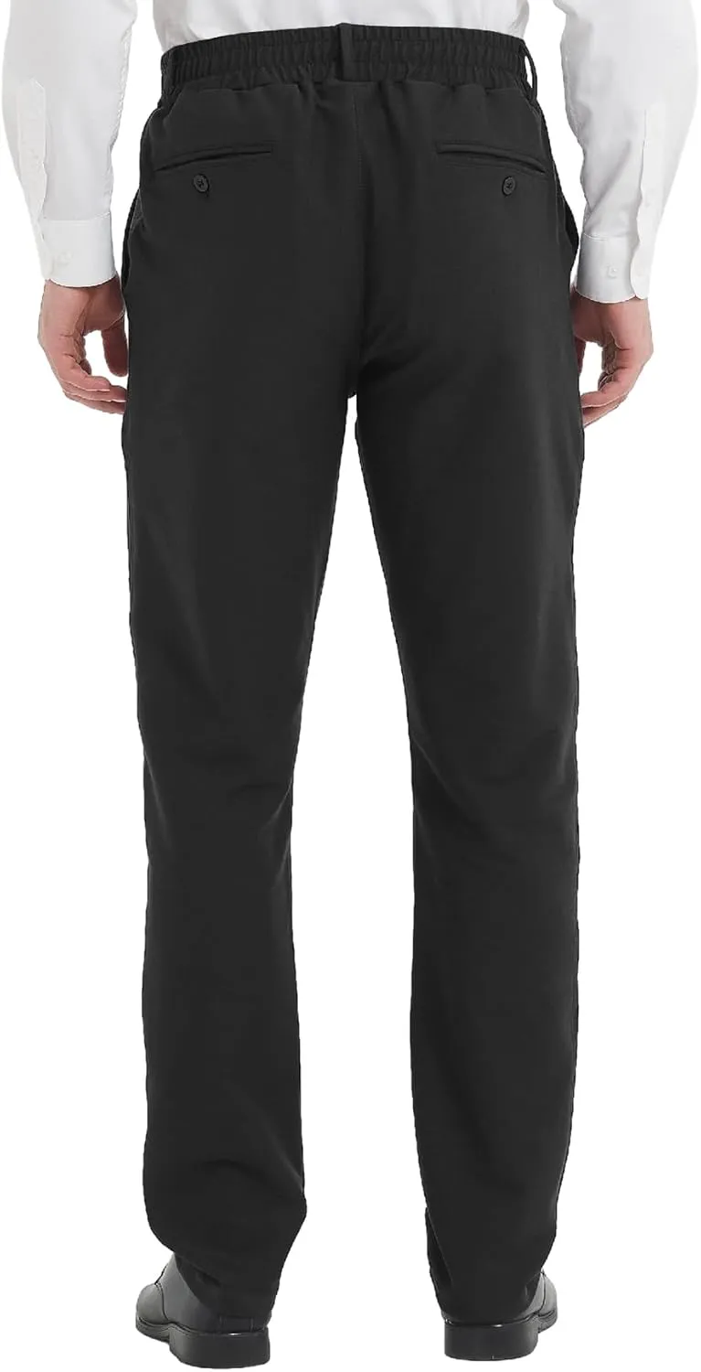 LETAOTAO Mens Elastic Waist Pants for Seniors Adaptive Mens Pants for Elderly with Zipper Fly