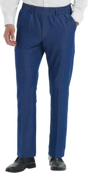 LETAOTAO Mens Elastic Waist Pants for Seniors Adaptive Mens Pants for Elderly with Zipper Fly