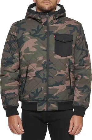 Levi's Men's Diamond Quilted Sherpa Lined Bomber Jacket