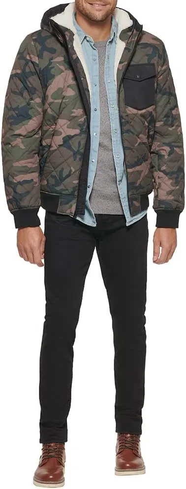 Levi's Men's Diamond Quilted Sherpa Lined Bomber Jacket