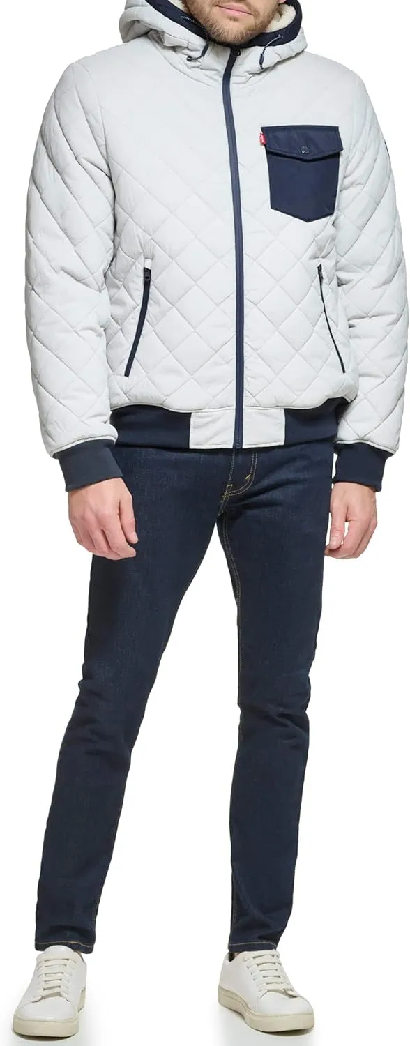 Levi's Men's Diamond Quilted Sherpa Lined Bomber Jacket