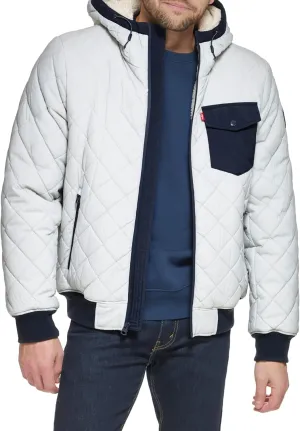 Levi's Men's Diamond Quilted Sherpa Lined Bomber Jacket
