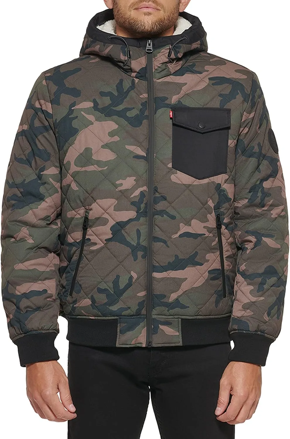 Levi's Men's Diamond Quilted Sherpa Lined Bomber Jacket