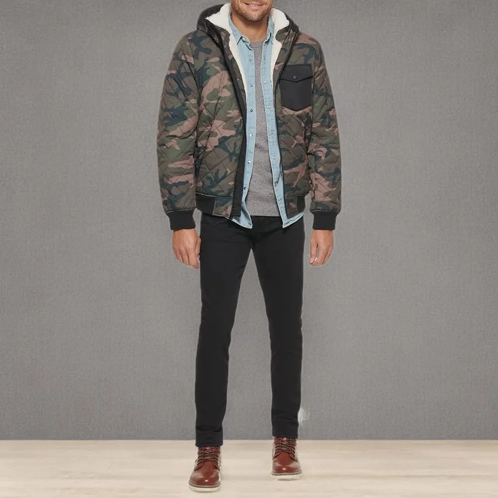 Levi's Men's Diamond Quilted Sherpa Lined Bomber Jacket