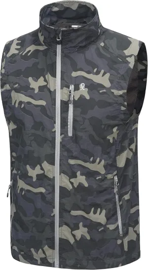 Little Donkey Andy Men's Quick Dry Vest Sleeveless Summer Stretchy Windproof Jacket for Golfing Cycling Running
