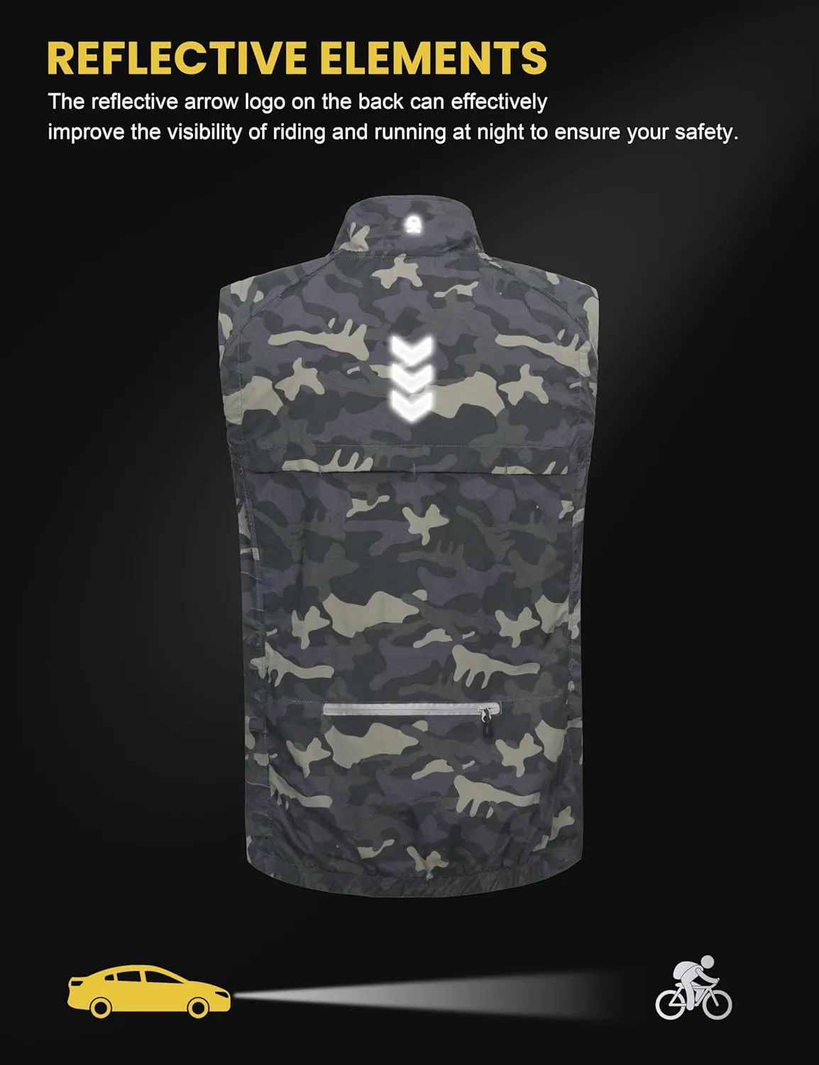 Little Donkey Andy Men's Quick Dry Vest Sleeveless Summer Stretchy Windproof Jacket for Golfing Cycling Running