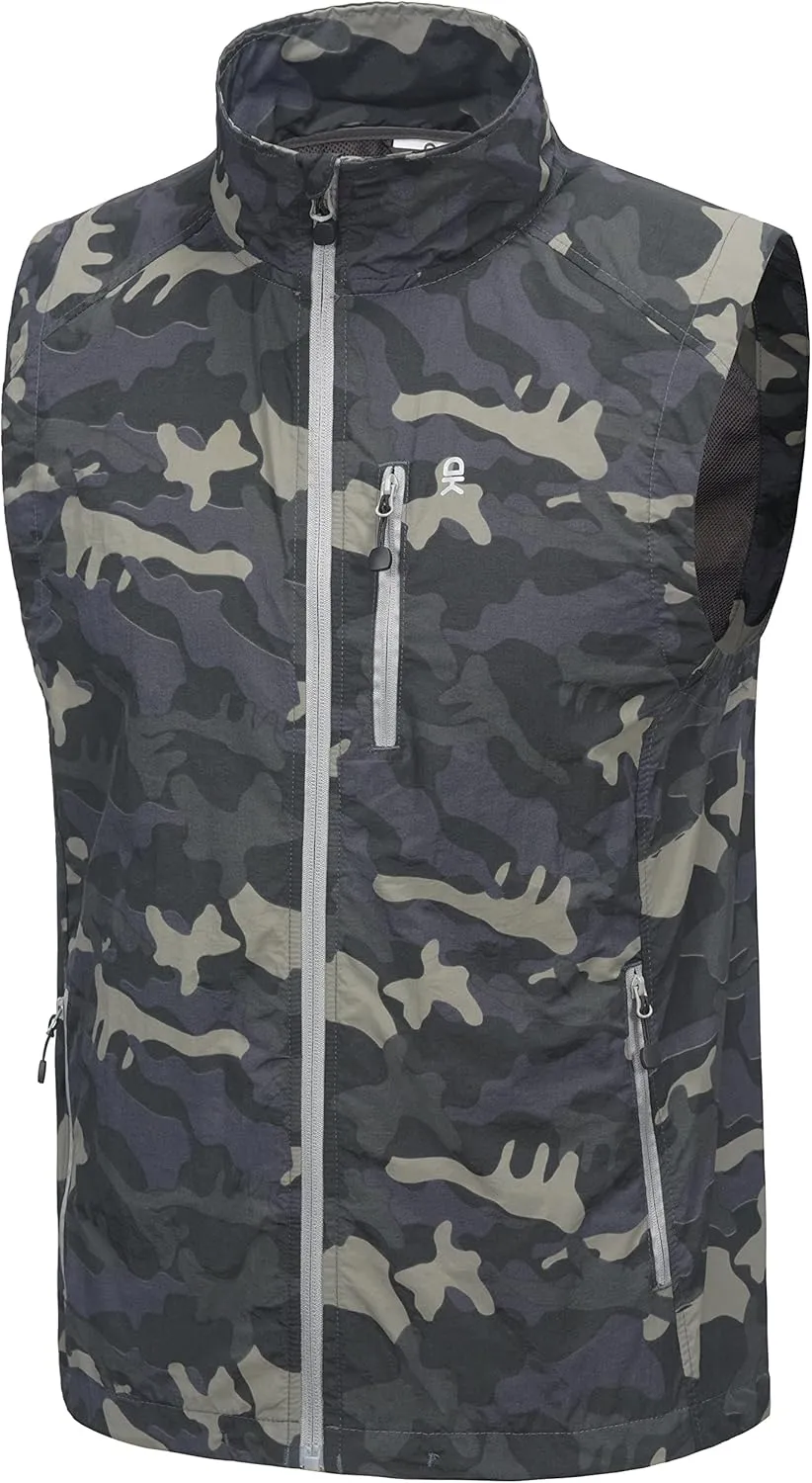 Little Donkey Andy Men's Quick Dry Vest Sleeveless Summer Stretchy Windproof Jacket for Golfing Cycling Running