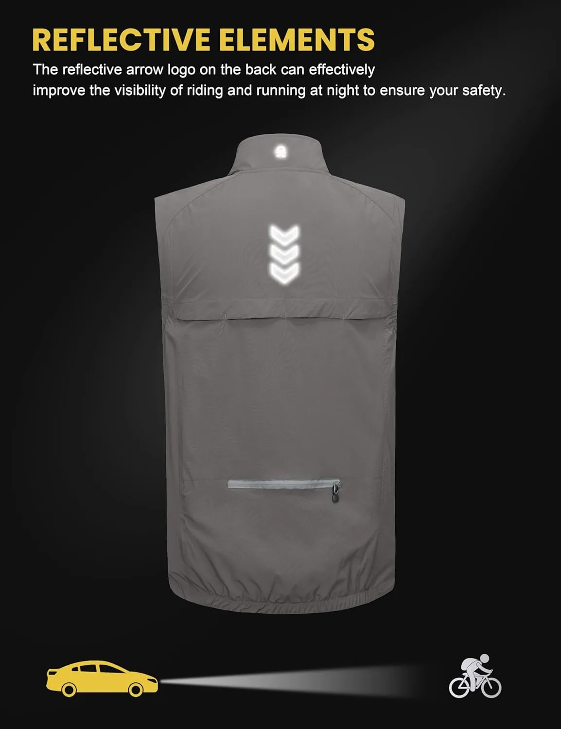 Little Donkey Andy Men's Quick Dry Vest Sleeveless Summer Stretchy Windproof Jacket for Golfing Cycling Running