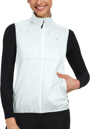 Little Donkey Andy Windproof Sleeveless Vest Jacket for Women, Water-Repellent Stretch Sports Vest for Cycling, Running