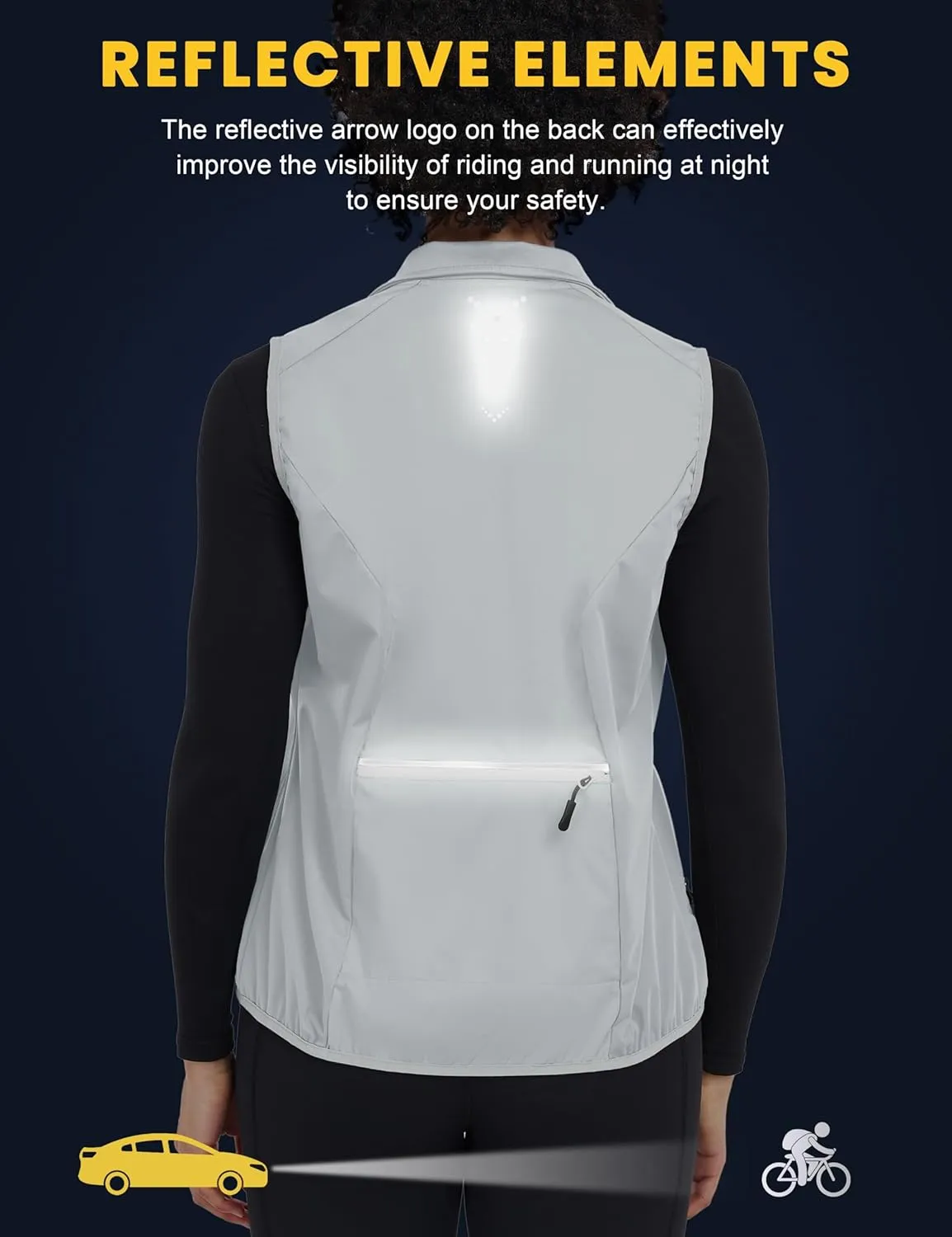 Little Donkey Andy Windproof Sleeveless Vest Jacket for Women, Water-Repellent Stretch Sports Vest for Cycling, Running