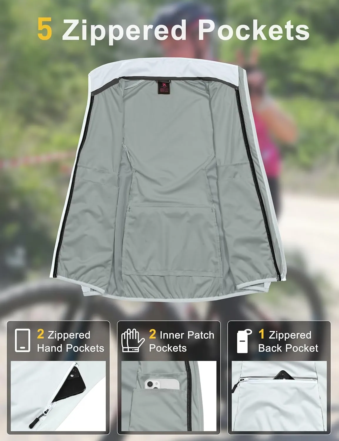 Little Donkey Andy Windproof Sleeveless Vest Jacket for Women, Water-Repellent Stretch Sports Vest for Cycling, Running