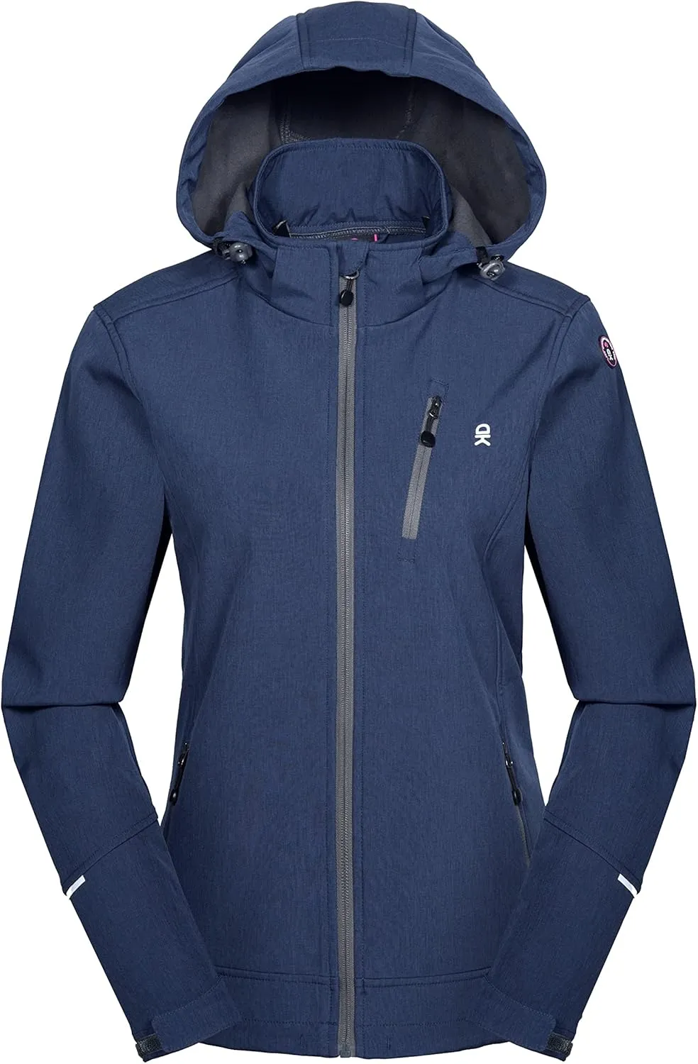 Little Donkey Andy Women's Softshell Jacket Ski Jacket with Removable Hood, Fleece Lined