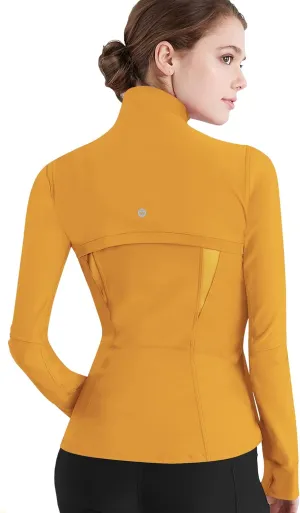 Lock and Love Women's Full Zip-up Yoga Workout Running Track Jacket with Thumb Holes