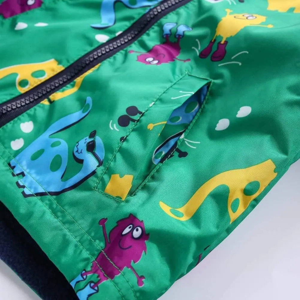 LZH Toddler Boys Girls Raincoat Waterproof Hooded Jacket Dinosaur Coat Pants Suit