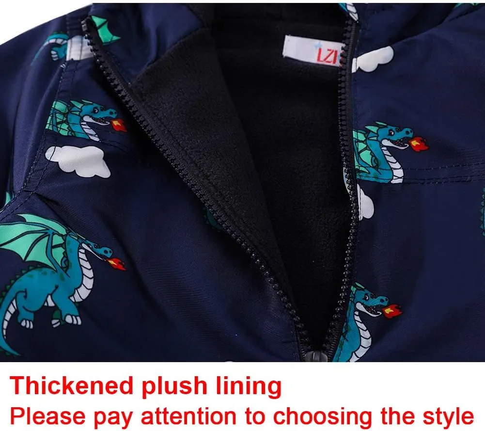 LZH Toddler Boys Girls Raincoat Waterproof Hooded Jacket Dinosaur Coat Pants Suit
