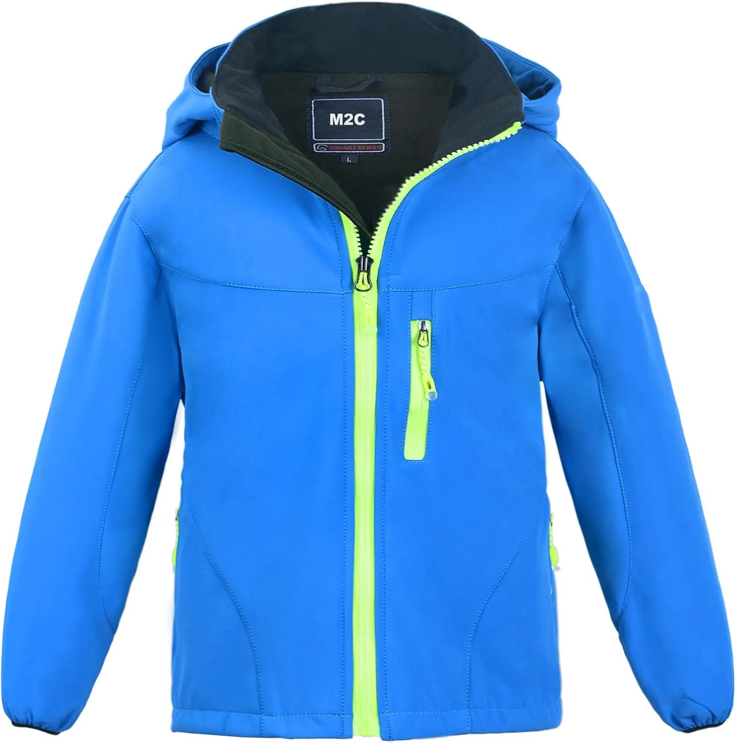 M2C Boys Girls Hooded Windbreaker Fleece Lined Softshell Jacket