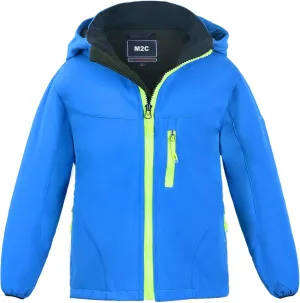 M2C Boys Girls Hooded Windbreaker Fleece Lined Softshell Jacket