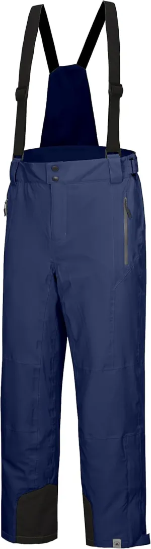 Mapamyumco Men's Snow Insulated Ski Bib Pants, Waterproof Windproof Snowboard Hiking Pants with Detachable Suspenders