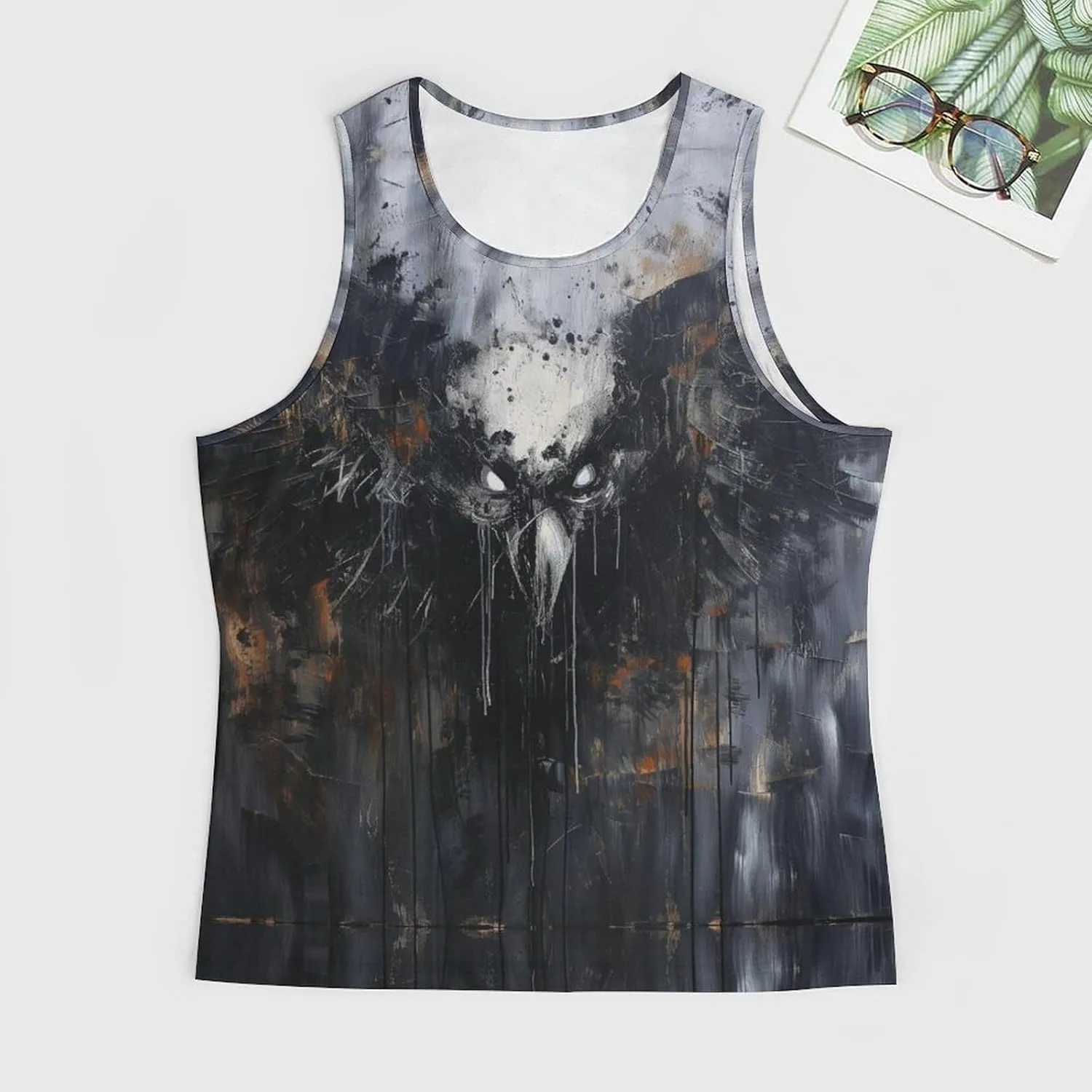 MARSVOVO Graphic Tank Tops for Men Summer 2024 Vintage Graffiti Casual Breathable Quick-Dry Muscle Soft Underwear