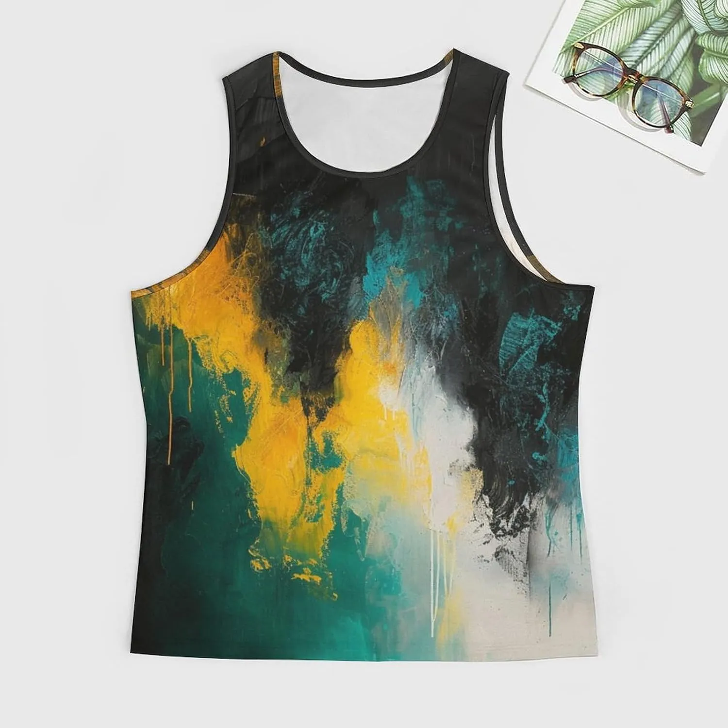 MARSVOVO Graphic Tank Tops for Men Summer 2024 Vintage Graffiti Casual Breathable Quick-Dry Muscle Soft Underwear