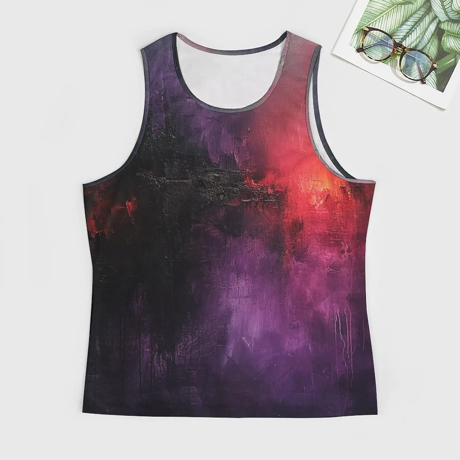 MARSVOVO Graphic Tank Tops for Men Summer 2024 Vintage Graffiti Casual Breathable Quick-Dry Muscle Soft Underwear
