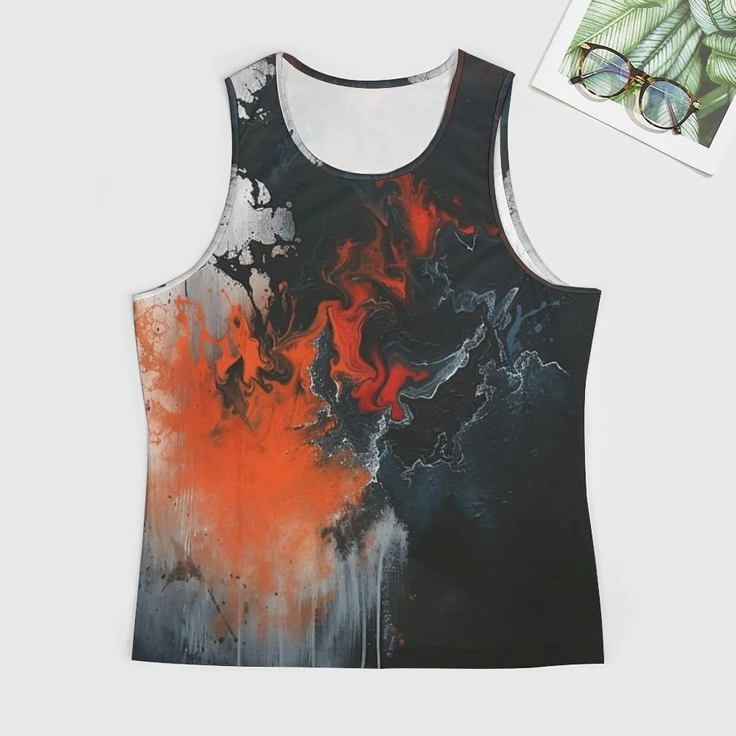 MARSVOVO Graphic Tank Tops for Men Summer 2024 Vintage Graffiti Casual Breathable Quick-Dry Muscle Soft Underwear