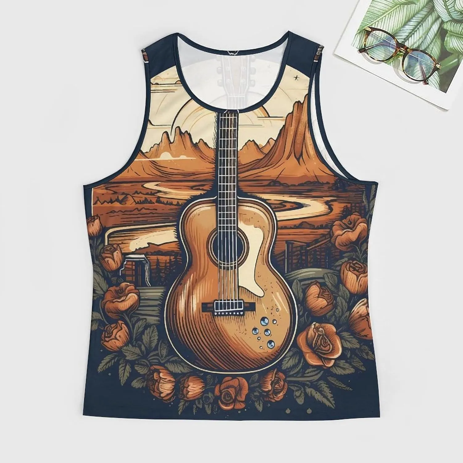 MARSVOVO Summer Tank for Men Vintage Y2K Street Graphic Casual Sleeveless Crew Neck Breathable Quick-Dry Muscle Vest