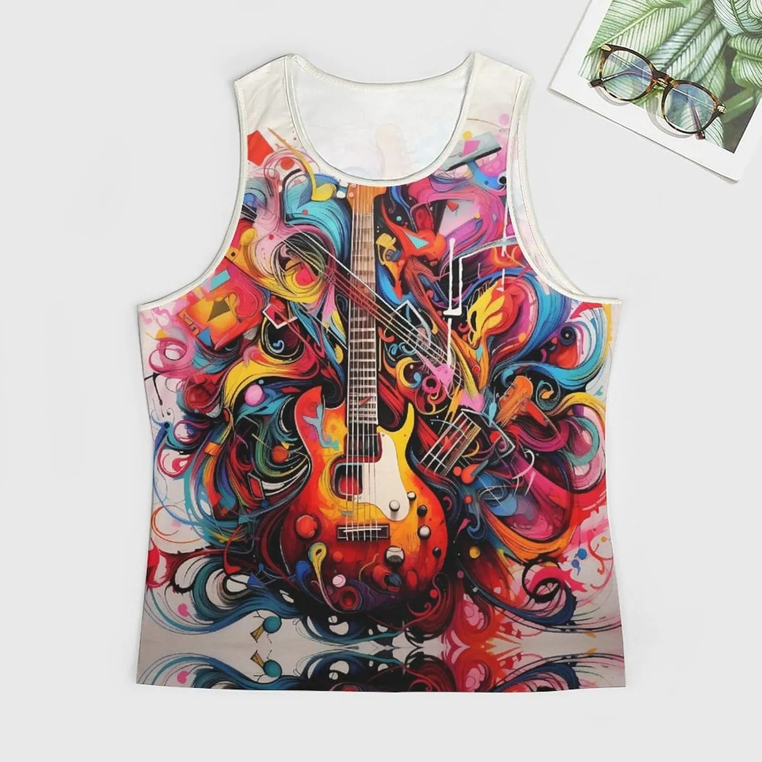 MARSVOVO Summer Tank for Men Vintage Y2K Street Graphic Casual Sleeveless Crew Neck Breathable Quick-Dry Muscle Vest