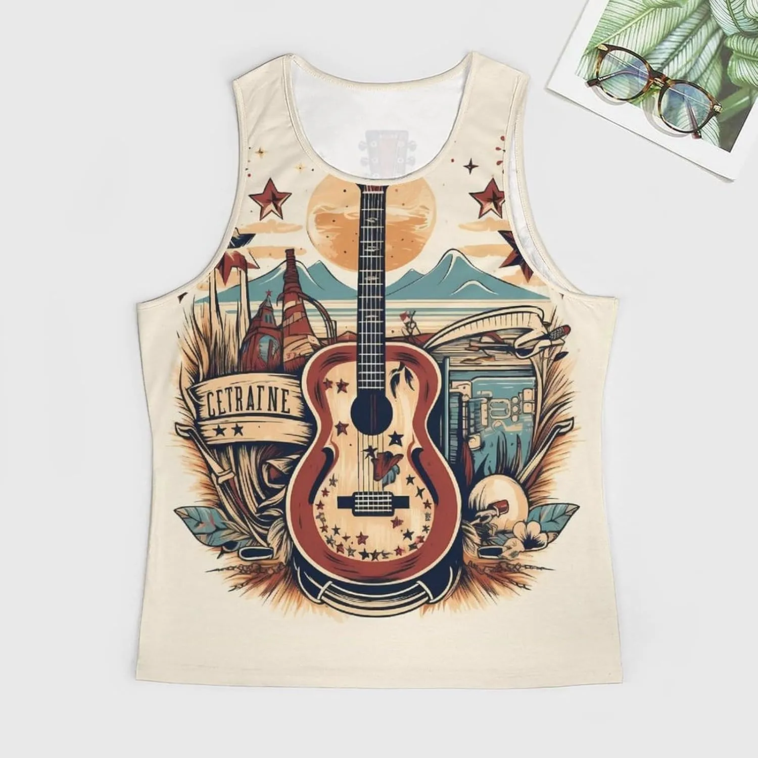 MARSVOVO Summer Tank for Men Vintage Y2K Street Graphic Casual Sleeveless Crew Neck Breathable Quick-Dry Muscle Vest