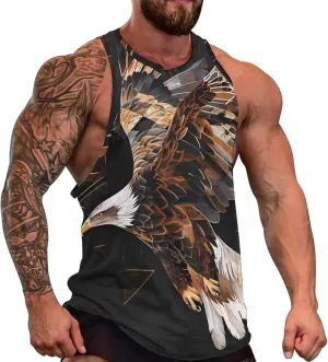 MARSVOVO Workout Tank Tops for Men Animal Graphic Casual Sleeveless Breathable Quick-Dry Muscle Vest Fashion Summer 2024
