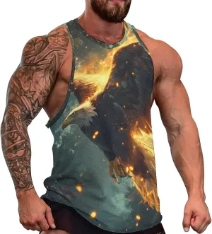 MARSVOVO Workout Tank Tops for Men Animal Graphic Casual Sleeveless Breathable Quick-Dry Muscle Vest Fashion Summer 2024