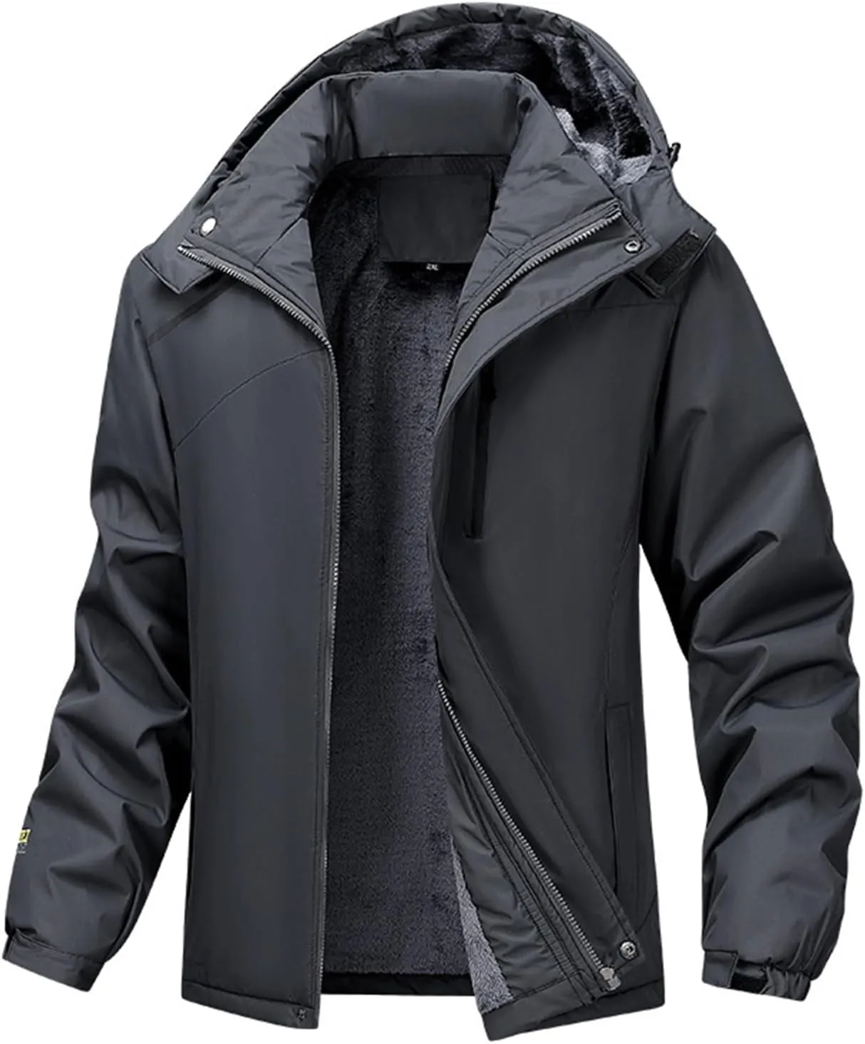 Men Jacket Casual Thicken Warm Cotton Padded Jacket Mens Fashion Hooded Outdoor Windproof Coat Parkas Plus Size Waterproof