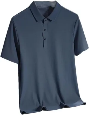 Men Quick Dry Short Sleeve T-Shirts Breathable Cool Ice Silk Polo Shirt Quick Dry Fit Sports Tee