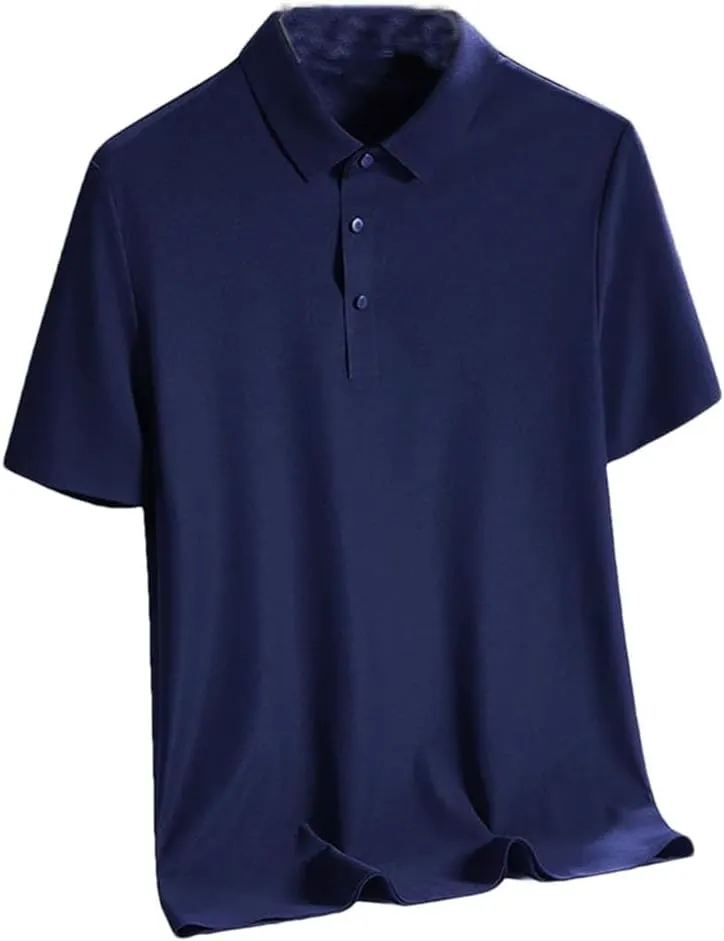 Men Quick Dry Short Sleeve T-Shirts Breathable Cool Ice Silk Polo Shirt Quick Dry Fit Sports Tee