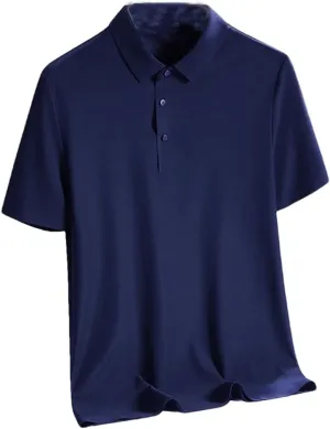 Men Quick Dry Short Sleeve T-Shirts Breathable Cool Ice Silk Polo Shirt Quick Dry Fit Sports Tee