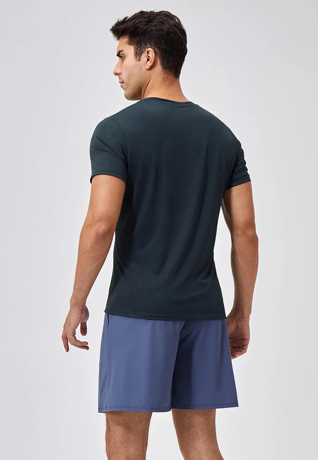 Men's Breathable Sports Running T-Shirt Quick Dry Crew Neck Athletic Gym Workout Short Sleeve Tee Tops