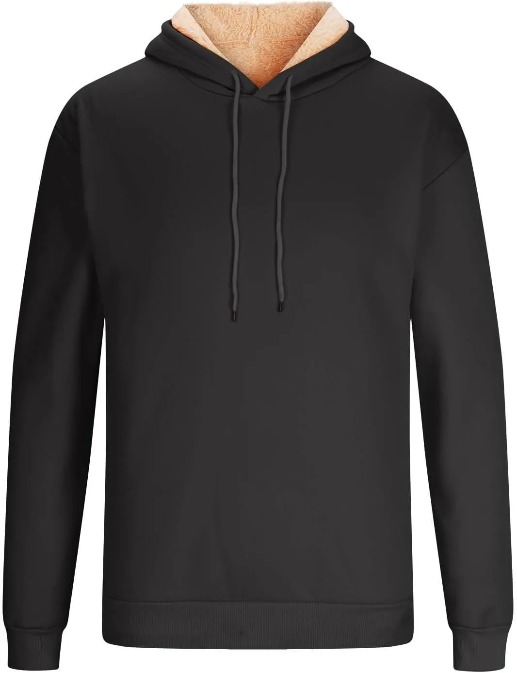 Mens Fleece Lined Hoodies Heavyweight Thick Winter Pullover Sherpa Warm Hooded Sweatshirt Thermal Windproof Jacket