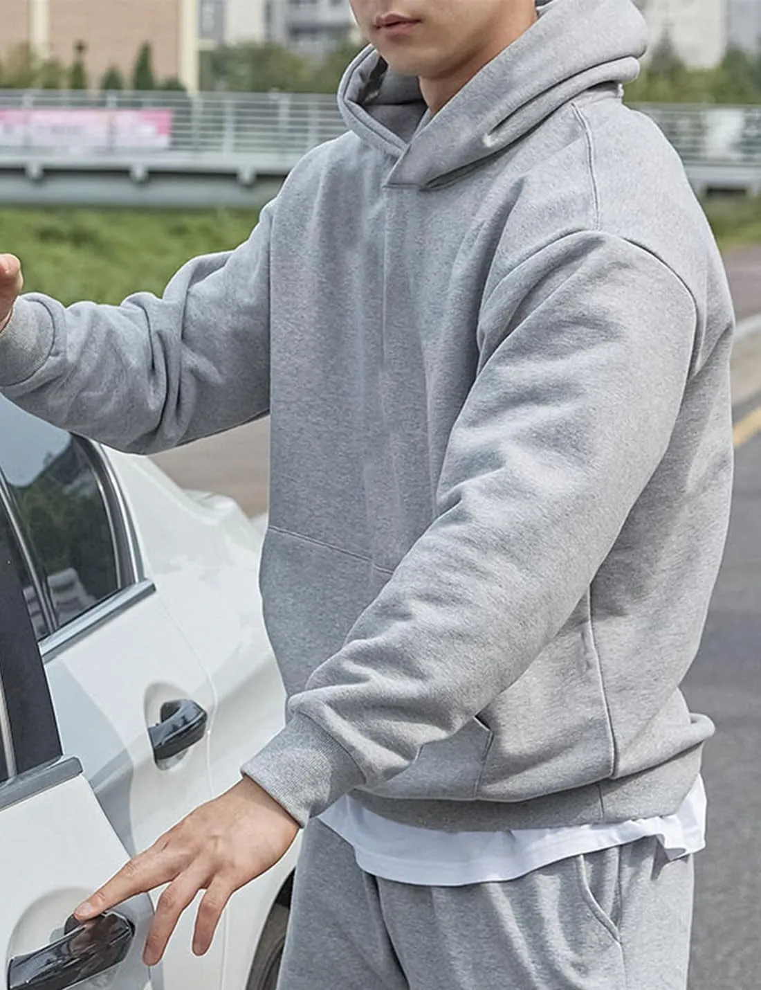 Men's Hoodies Loose Fit Pullover Casual Fashion Long Sleeve Hooded Sweatshirts with Pocket