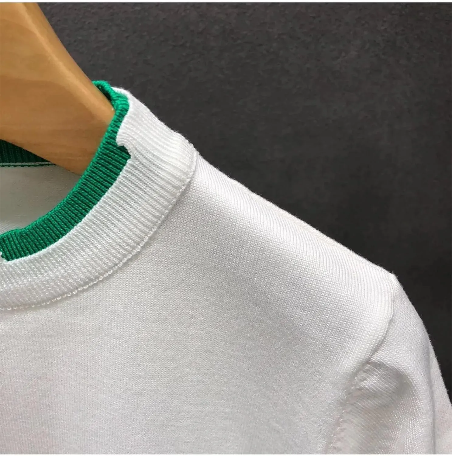 Men's Ice Silk Crew Neck T-Shirt, Slim Fit Half Sleeve Layering Top
