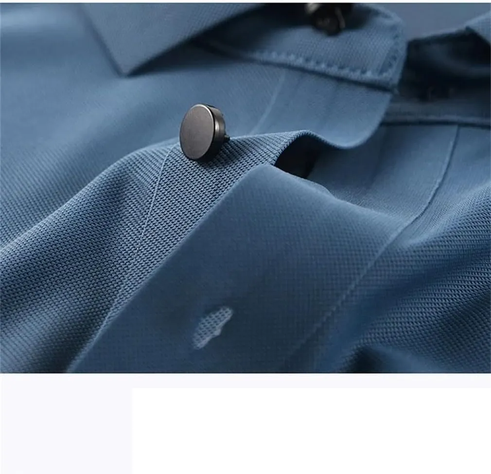 Men's Ice Silk Short Sleeve Polo Shirt Quick-Dry Summer T-Shirt for Middle-Aged Men Breathable Casual Tops
