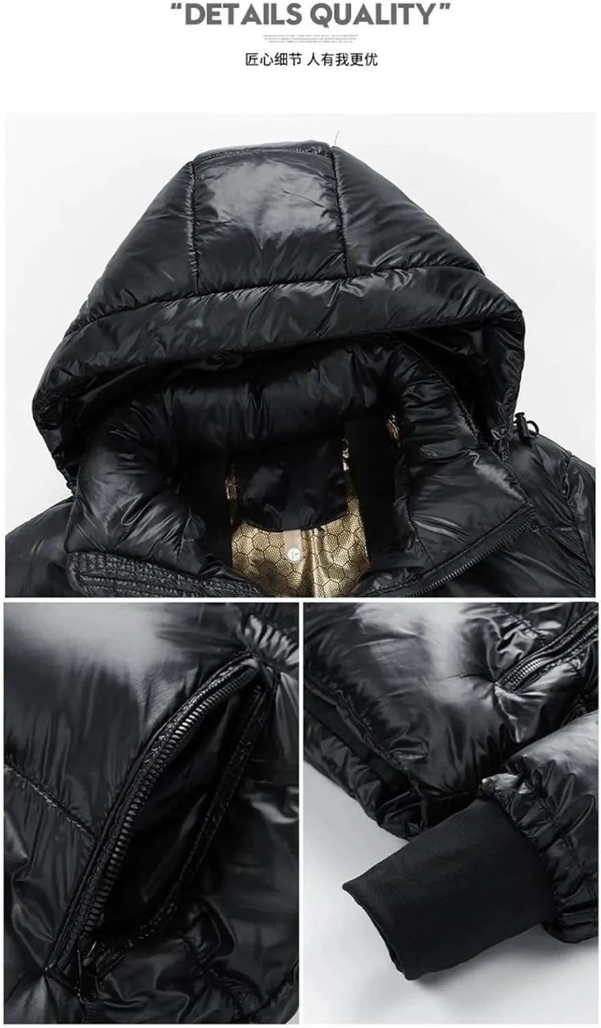 Men's Jacket Autumn and Winter Fashion Thickened Warm Hooded Cotton-Padded Jacket Men's Casual Loose Windproof Coat