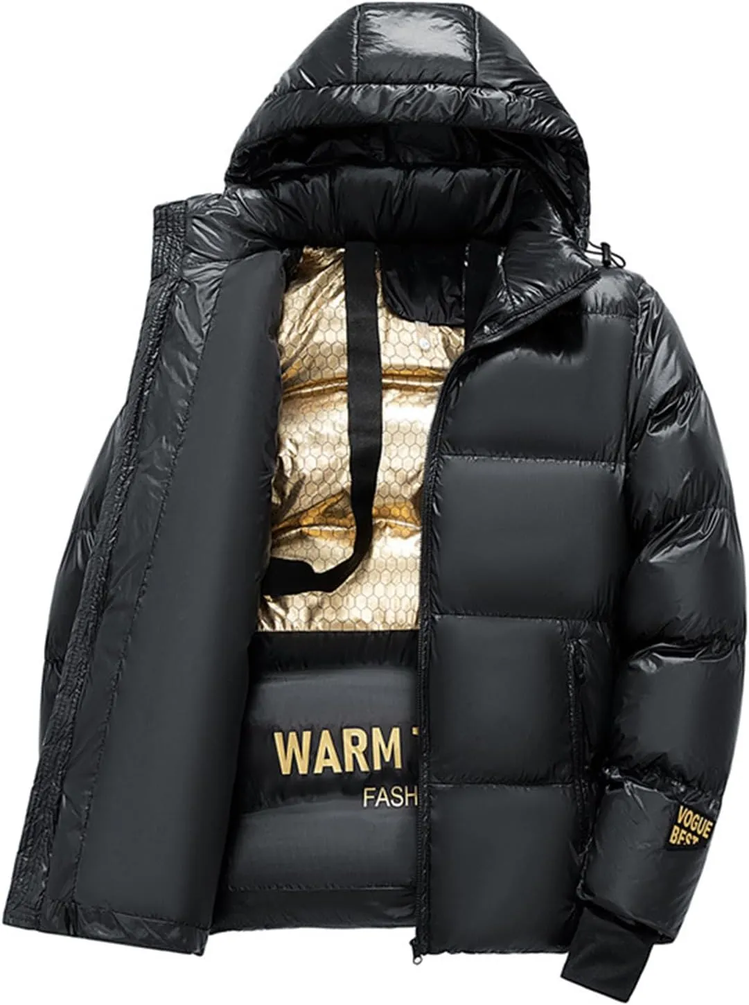 Men's Jacket Autumn and Winter Fashion Thickened Warm Hooded Cotton-Padded Jacket Men's Casual Loose Windproof Coat